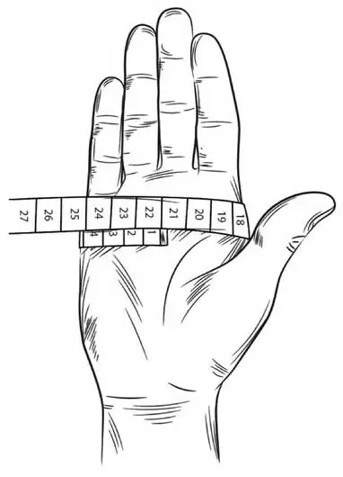 schéma tailles mains