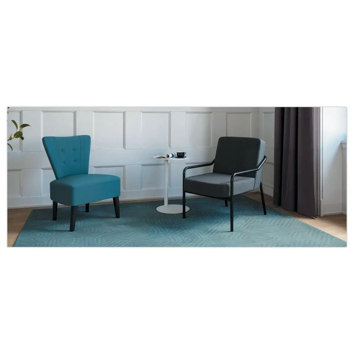 Table d'appoint ronde EasyDesk - Blanc - Montée - PAPERFLOW photo du produit