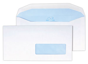 1000 Enveloppes blanches à fenêtre pour mise sous pli automatique - 114x229mm - GPV ENVELMATIC FLAT photo du produit