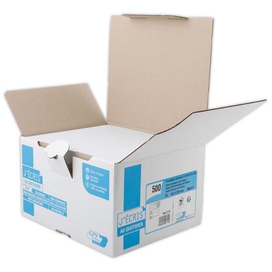 500 Enveloppes blanches bande siliconée à fenêtre - 162 x 229 mm - GPV EVERY DAY photo du produit