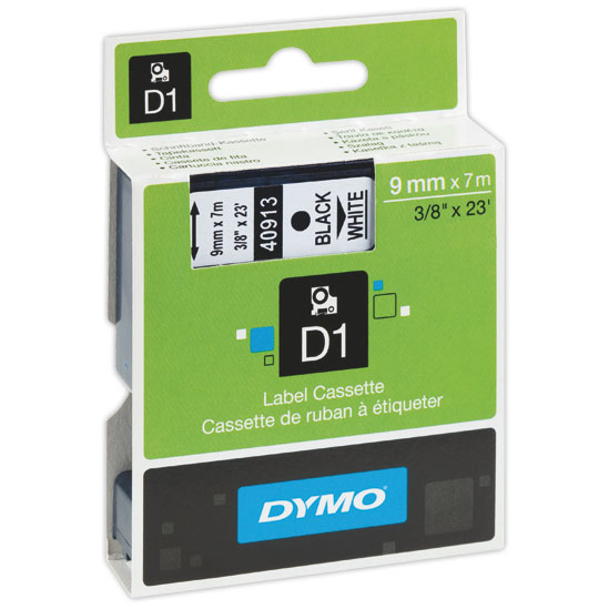 Ruban D1 DYMO S0720680 - 7 m x 9 mm - Texte noir sur fond blanc photo du produit