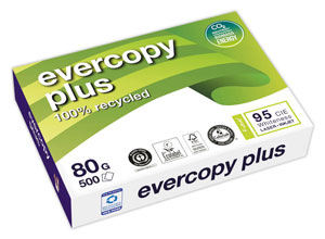 5 Ramettes de papier blanc recycl&eacute; A4 Evercopy + 80 g photo du produit