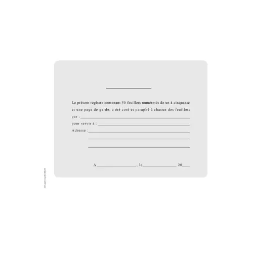 Recharge foliot&eacute;e pour registre SACI - 50 pages - ELVE photo du produit