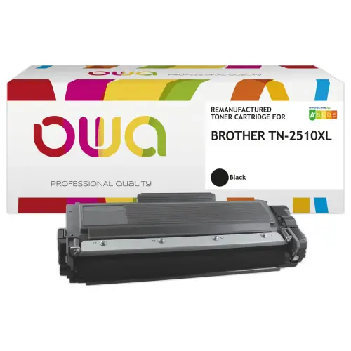 Toner OWA équivalent Brother TN-2510XL noir photo du produit