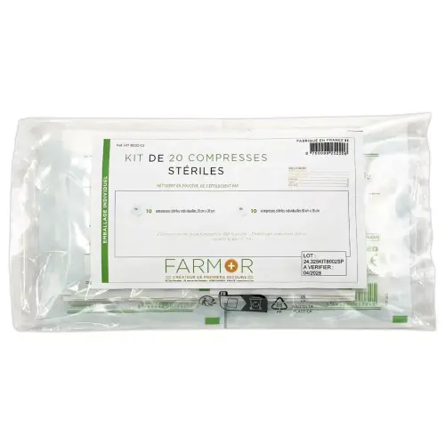 20 Compresses de gaze stériles 30 x 30 / 20 x 20 cm boîte de 20 photo du produit