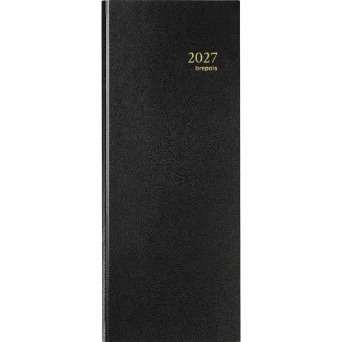 Agenda journalier banque 2 volumes - 14,3x32,5 cm - Noir - Janvier &agrave; d&eacute;cembre 2027 - BREPOLS photo du produit