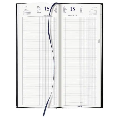 Agenda journalier  banque 1 volume - 14,3x32,5 cm - Noir - Janvier à décembre - BREPOLS photo du produit
