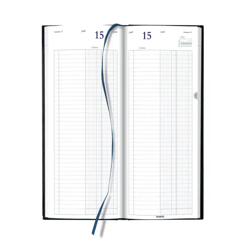 Agenda journalier  banque 1 volume - 14,3x32,5 cm - Noir - Janvier &agrave; d&eacute;cembre - BREPOLS photo du produit