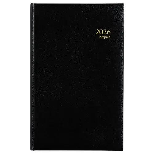 Agenda journalier  banque 1 volume - 17x27cm - Noir - Janvier &agrave; d&eacute;cembre - BREPOLS photo du produit