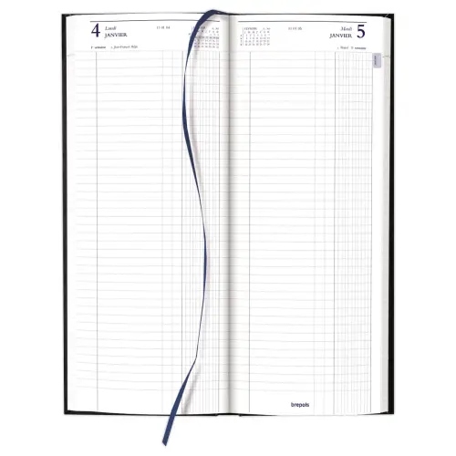 Agenda journalier  banque Euros/cents - 12,8x33 cm - Noir - Janvier à décembre - BREPOLS photo du produit