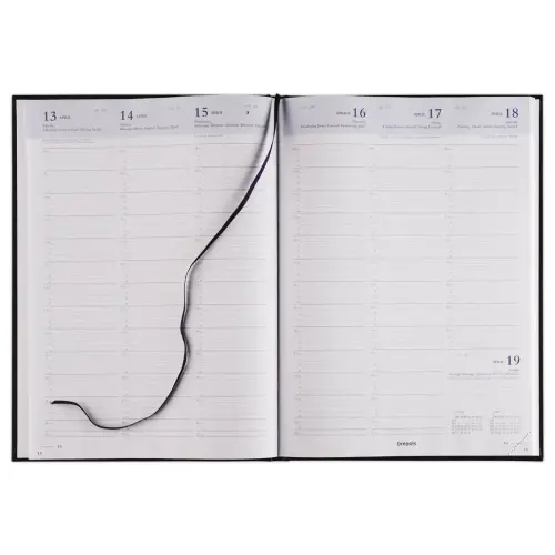 Agenda semainier  Omega - 21x29cm - Noir - Janvier &agrave; d&eacute;cembre - BREPOLS photo du produit