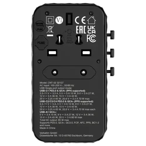 Adaptateur universel de voyage 85W GaN photo du produit