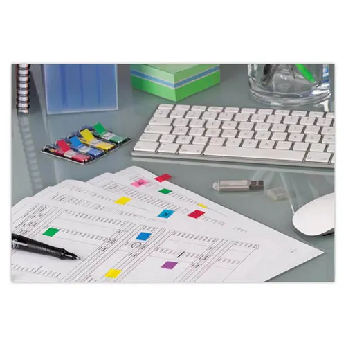 4 Distributeurs de 35 marque-pages repositionnables - 1,2 x 4,4 cm - 3M Post-It photo du produit