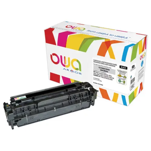Toner &eacute;q. Canon 718BK, HP CC530A - Noir - OWA photo du produit
