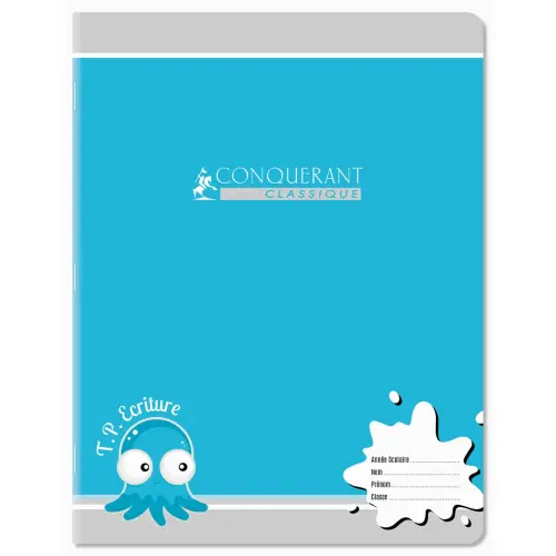 Cahier maternelle agrafé double ligne 18mm - A5+ 90g - 32 pages - Assortis - Conquérant photo du produit
