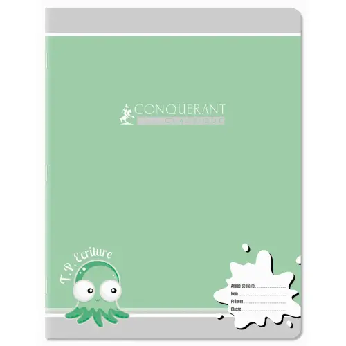 Cahier maternelle agrafé double ligne 18mm - A5+ 90g - 32 pages - Assortis - Conquérant photo du produit
