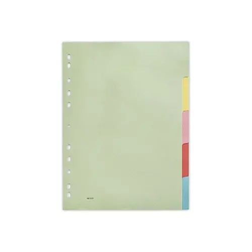 Jeu d'intercalaires multicolores carte 2,5/10e format A4 - 5 onglets photo du produit