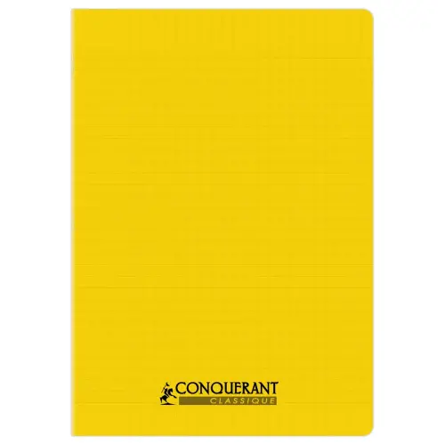 Cahier polypropyl&egrave;ne piq&ucirc;re Sey&egrave;s - A4 90g - 96 pages - Jaune - Conqu&eacute;rant photo du produit