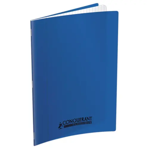 Cahier polypropylène piqûre Seyès - A4 90g - 48 pages - Bleu - Conquérant photo du produit
