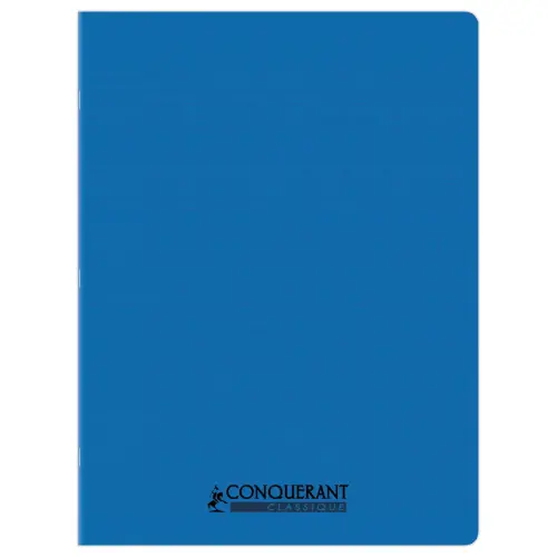 Cahier polypropylène piqûre Seyès - A4+ 90g - 48 pages - Bleu - Conquérant photo du produit