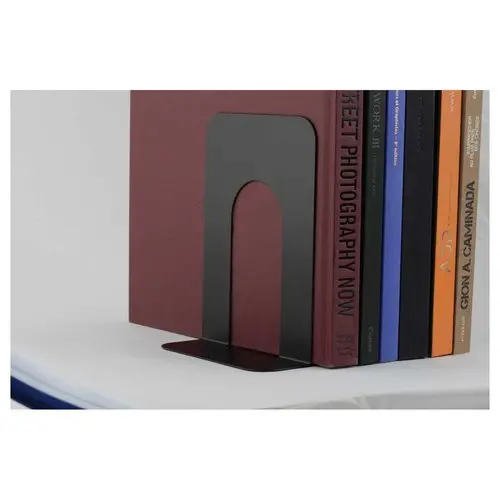 Serre-Livres Jumbo En Métal - Paire De 2 - Base Antidérapante - Noir - Design Minimaliste Et Robuste