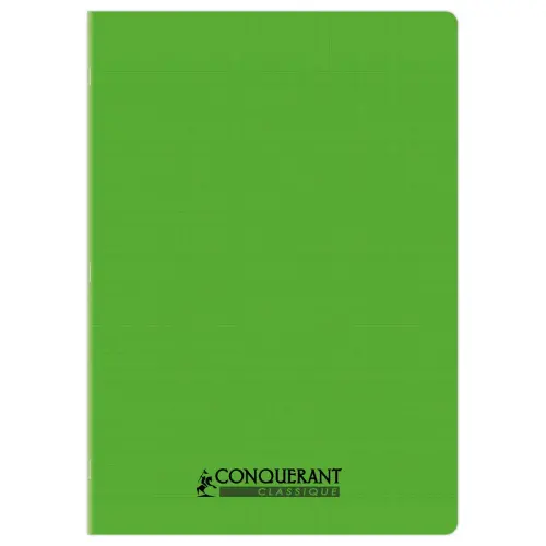 Cahier polypropyl&egrave;ne piq&ucirc;re 96P SEYES  210x297 90g vert photo du produit