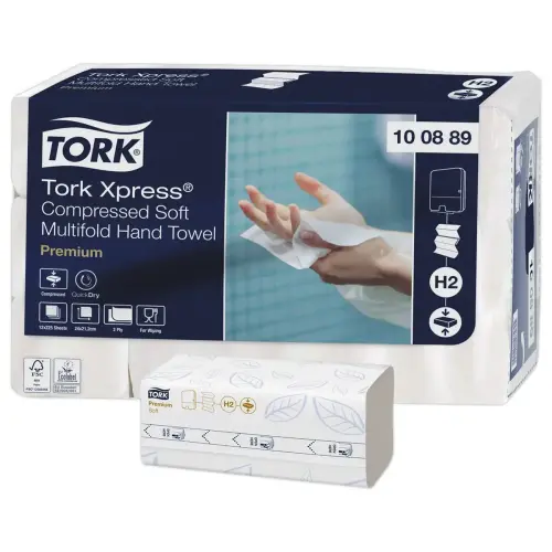 12 Recharges d'essuie-mains interfoliés Xpress doux et compressés - Blanc - TORK photo du produit