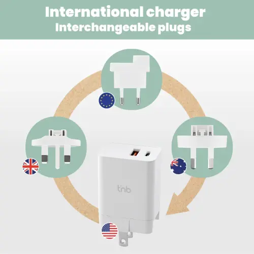 Chargeur secteur USB international 20W photo du produit