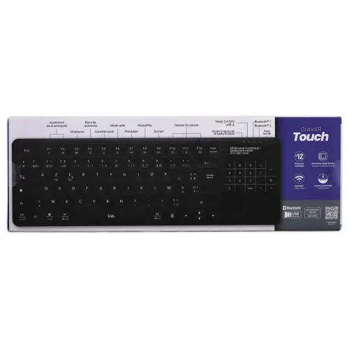 Clavier sans fil rechargeable SLIM TOUCH avec pavé tactile intégré photo du produit