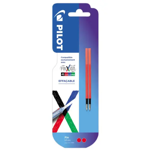 2 Recharges 4 couleurs Frixion - Encre rouge - Pilot photo du produit