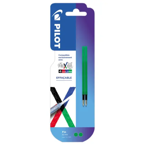 2 Recharges 4 couleurs Frixion - Encre verte - Pilot photo du produit