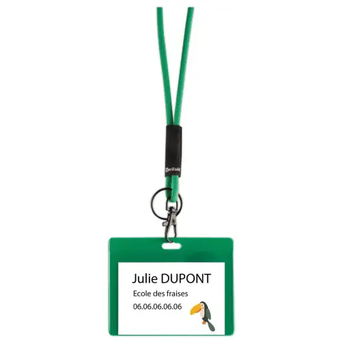 20 Porte-badge pochette ferm&eacute;e 60 x 90 mm - Vert photo du produit