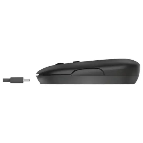 Souris sans fil PUCK ultra-plate rechargeable noire photo du produit