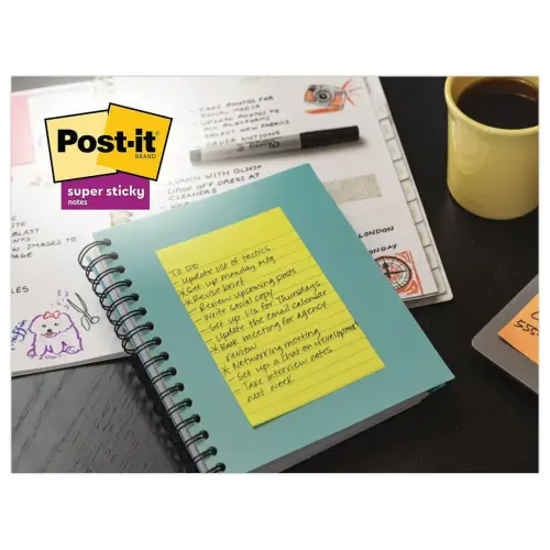 4 Blocs Meeting notes super sticky - 20 x 15,2 cm - Post-It photo du produit