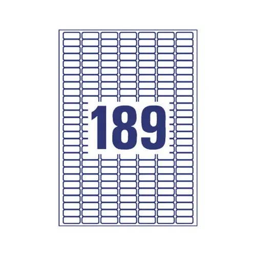 25 Planches de 189 étiquettes blanches enlevables - 25,4x10mm - AVERY photo du produit