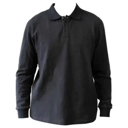 Polo noir manches longues homme taille s photo du produit
