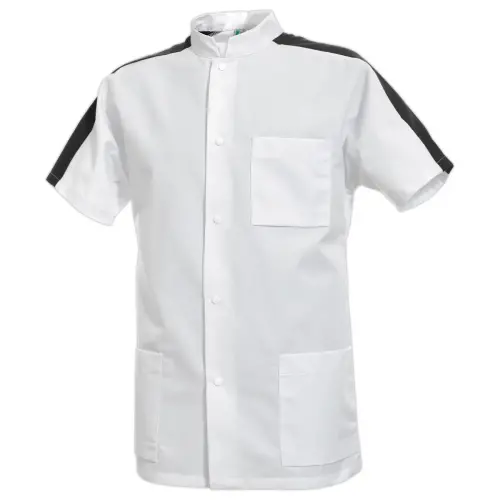 Tunique homme steeve manches courtes – blanc charbon – taille 1 photo du produit