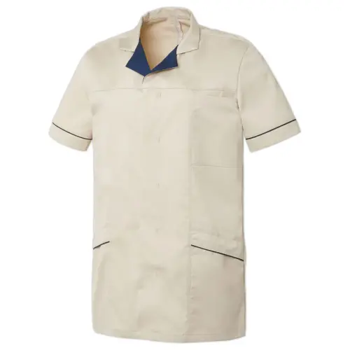 Tunique manches courtes homme &agrave; col tailleur alexis &ndash; beige navy &ndash; t.0 photo du produit