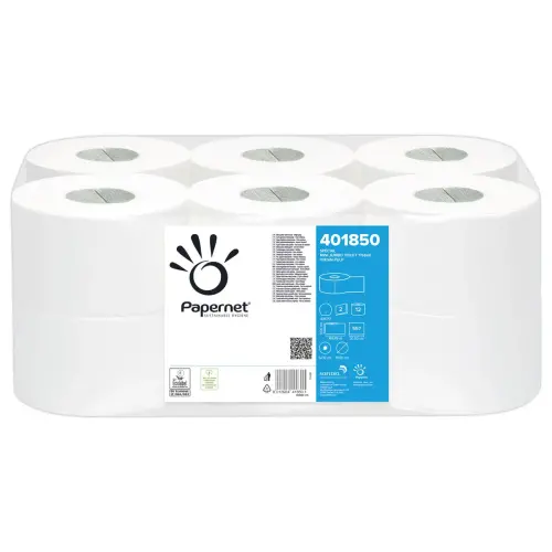 12 Rouleaux de papier toilette mini Jumbo - Double &eacute;paisseur - Papernet photo du produit