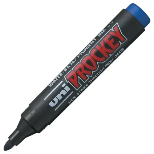 Marqueur permanent PROCKEY PM 122 - Pointe ogive - Bleu - UNIBALL photo du produit