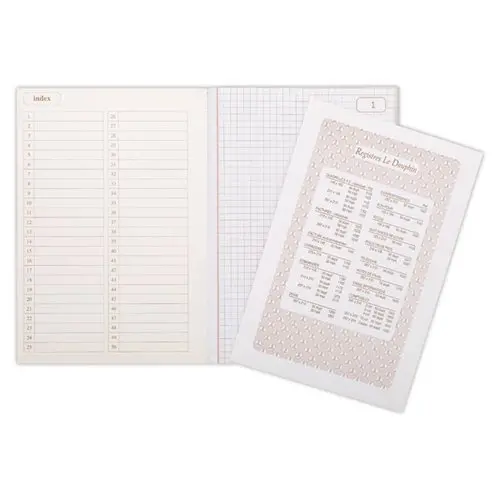 Manifold autocopiant imprimé quadrillé  - 14,8 x 21 cm - LE DAUPHIN photo du produit