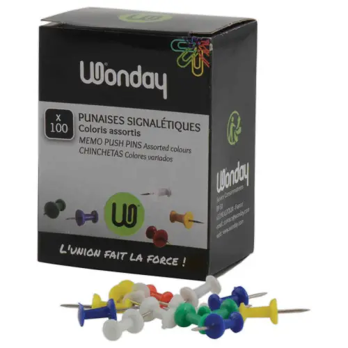100 Punaises push-pins économiques photo du produit