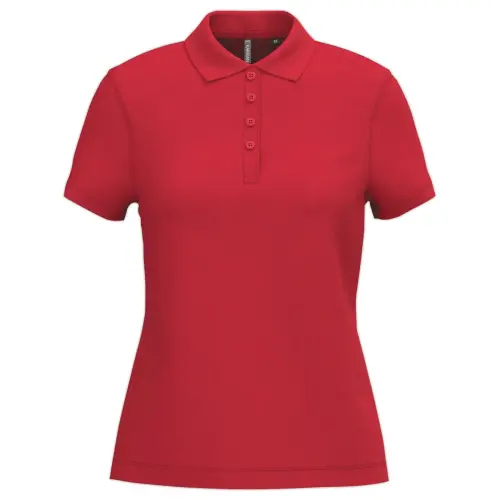 Polo piqué manches courtes femme rouge taille M photo du produit