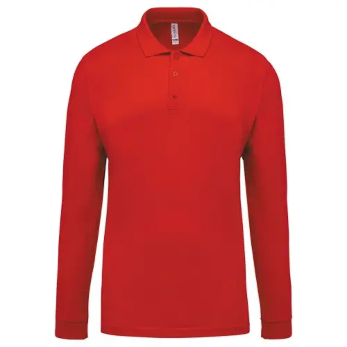 Polo homme - Manches longues - Taille 3XL - Rouge photo du produit