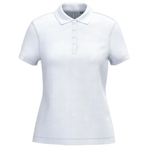 Polo femme - Manches courtes - Taille M - Blanc photo du produit