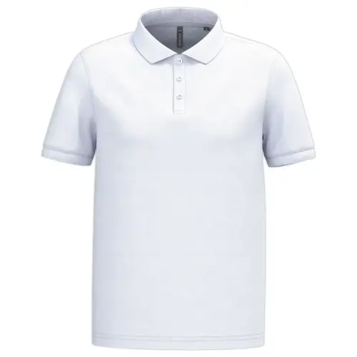 Polo piqu&eacute; manches courtes homme blanc taille s photo du produit