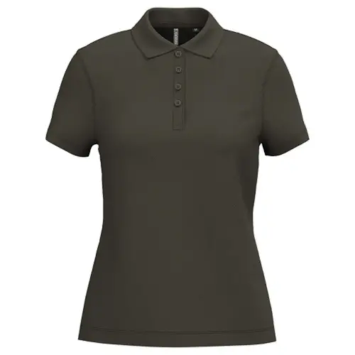 Polo femme - Manches courtes - Taille L - Kaki photo du produit