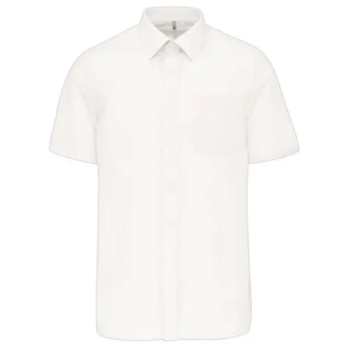 Chemise popeline polycoton homme - Manches courtes - Taille L - Blanc photo du produit