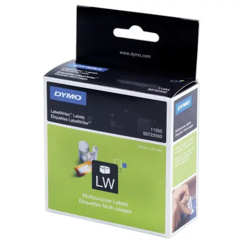 Rouleau de 500 étiquettes blanches LabelWriter multi-usages - 19 x 51 mm - Dymo photo du produit