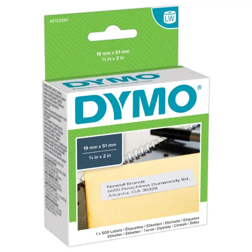 Rouleau de 500 étiquettes blanches LabelWriter multi-usages - 19 x 51 mm - Dymo photo du produit